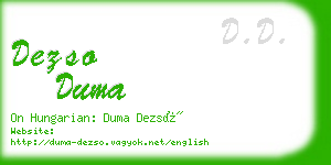 dezso duma business card